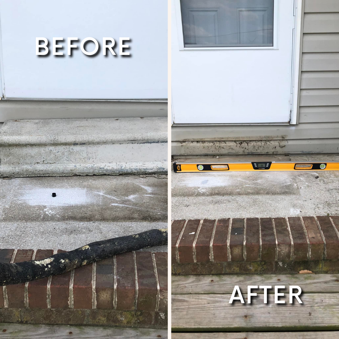 Before and after concrete leveling project 3